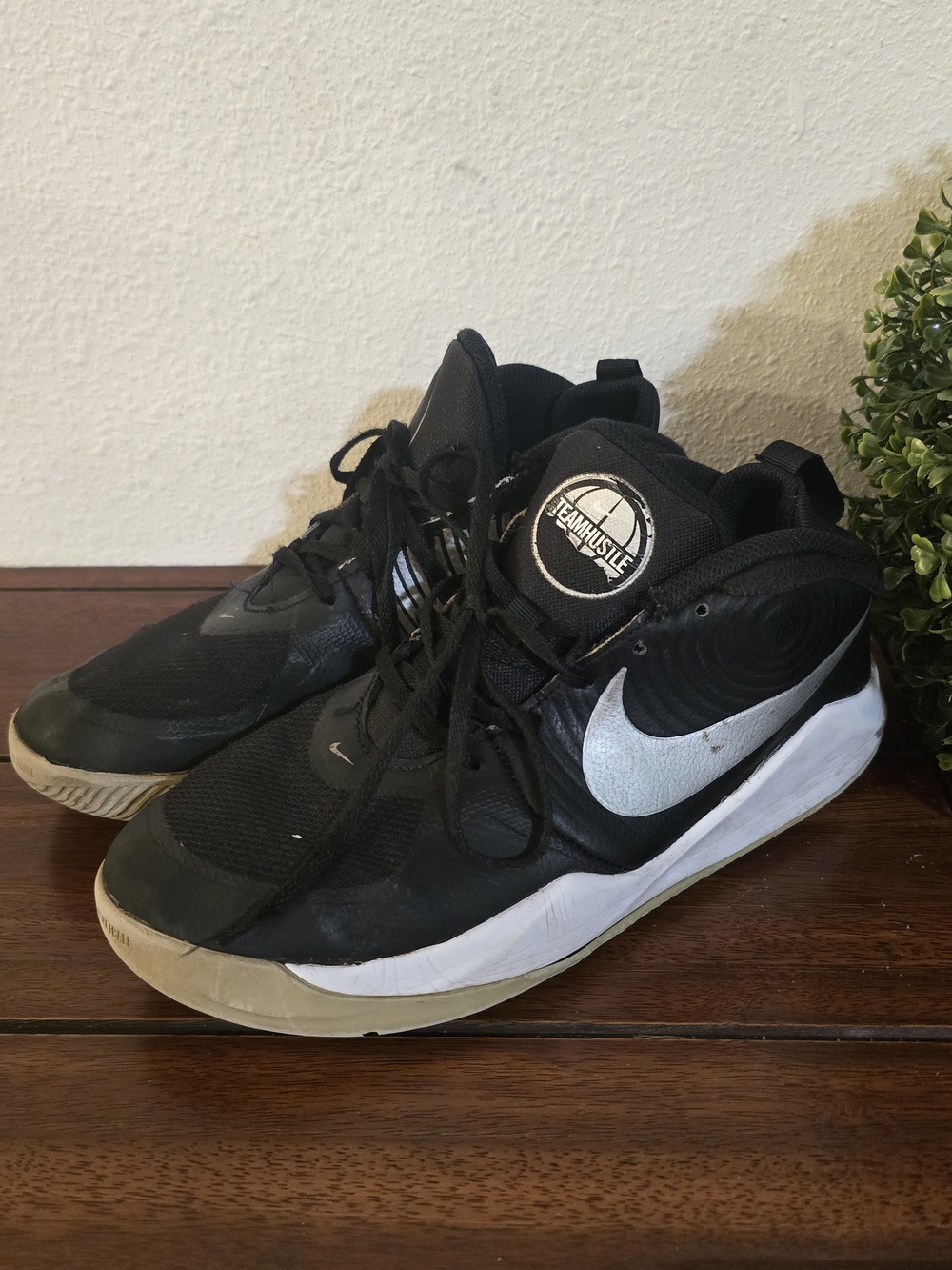 Nike Black and White Men's High-Top Basketball Sneakers